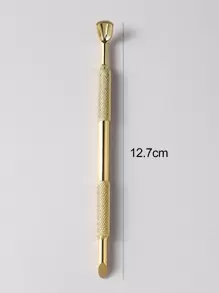 Russian Stainless Steel Cuticle Pusher Remover Spoon Trimmer Metal Double-Ended Finger Dead Skin Push Nail Art Manicure Pedicure Tool,Nail Supplies,Nail Tools,Nail Art Tools,Back To School,Nails,Nail Tools For Press On Nails - Gold - View 3