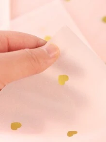 10张彩色心形装饰礼品包装纸 - 粉色 - 查看 5