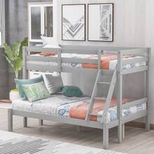 Twin over full bunk bed - Grey - View 1