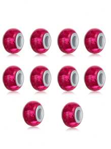 10入組簡單實用的彩色冰裂珠,具有大孔,適用於diy手鍊、吊墜、珠寶配件 - 串珠 - 查看 6