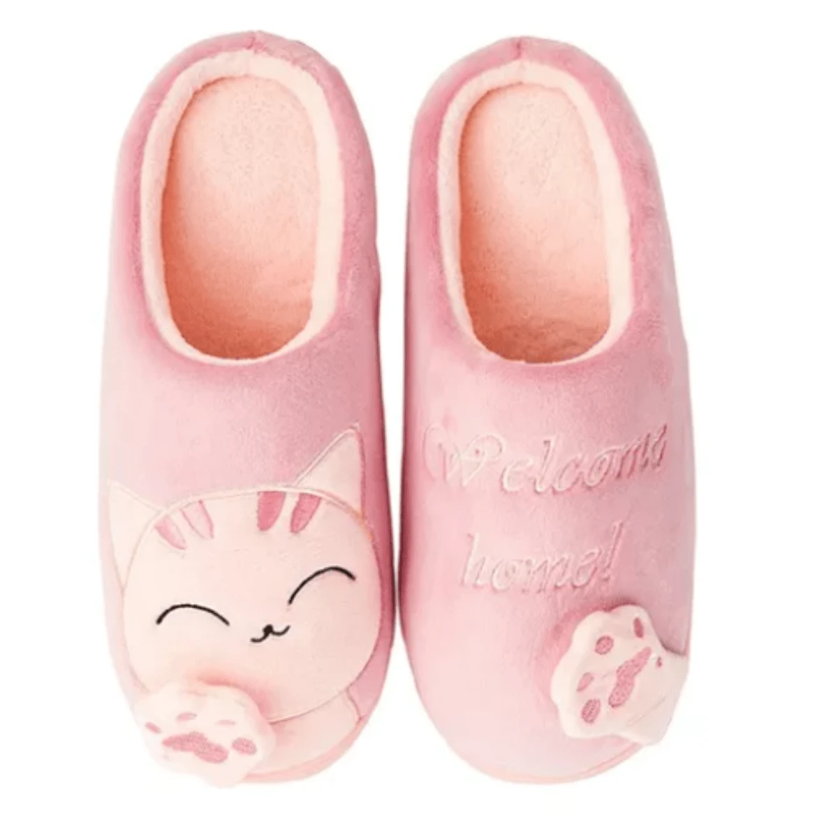 Cat Slippers For Women Men Winter Autumn Plush Slippers Unisex Slippers Suitable For Indoor And Outdoor Use - Pink - View 1