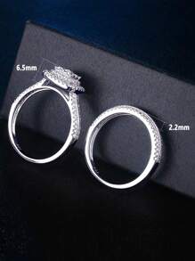 AIHUASI 2pcs/Set Novelty 925 Sterling Silver Wedding Engagement Ring Bridal Set Jewelry For Her Round Cut High Grade Cubic Zirconia Fine Jewelry Valentines Gift