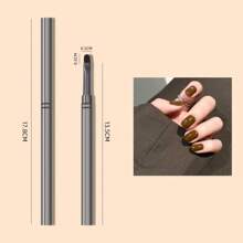 1pc Gothic Gun-Black Plating Nail Gel Brush Acrylic UV Gel Extension Builder Oval Nail Brush - Black - View 2