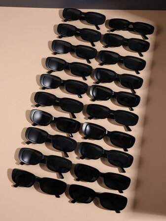 20 piezas Gafas de estilo vintage cuadradas y lindas para hombres y mujeres, para uso diario en verano, playa, vacaciones, al aire libre, viajes