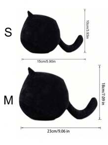 Molutian 2種尺寸可選擇的黑貓毛絨玩具,軟毛絨布娃娃貓毛絨玩具幼兒毛絨玩具,可愛毛絨玩具貓娃娃動漫貓毛絨玩具孩子的禮物男孩女孩朋友房間裝飾情人節禮物 - 黑色 - 查看 3