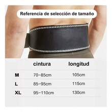 Cinturón de trabajo con pesas y cintura para gimnasio, cinturón Crossfit con guantes - Negro - Ver 3