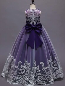 年轻女孩蕾丝连衣裙，适合伴娘、生日派对、节日、婚礼、舞会、毕业典礼、夏季晚礼服