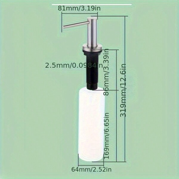 Stainless Steel Sink Soap Dispenser Kitchen Dishwashing Liquid