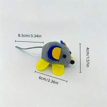 寵物毛絨玩具灰色逼真老鼠造型玩具,提供貓和小貓娛樂的玩具,自娛自樂的年輕貓玩具,寵物用品 - 灰色 - 查看 3