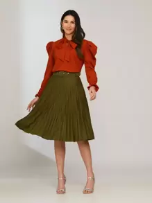 Women Skirts - 軍綠色 - 查看 2