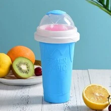 1pc Smoothie Maker Cup, Slushie Maker Cup With Spoon And Straw, DIY Homemade Squeeze Icy Cup, Fasting Cooling - Create Delicious Smoothies And Slushy Cup For Milk Shake At Home
