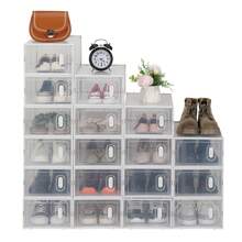 SUNROAD Shoe Storage Boxes 12 Pack Clear Plastic Stackable - White - White - View 4