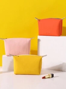 時尚便攜女士化妝包;pu防水化妝用品袋/唇膏袋;多功能旅行化妝品組織袋/化妝盒 - 黃色 - 查看 1