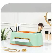 1pc Paper Box Living Room Dining Room Coffee Table Simple Cute Remote Control Storage Multifunctional Storage Box - White - View 3