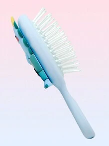 奶茶熊皮豬兔恐龍系列髮刷 1入組便攜式迷你氣墊梳,女性按摩頭皮和造型工具 - 粉色 - 查看 5