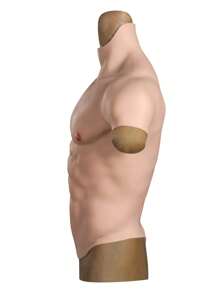 Thực tế Fake Silicone Bắp thịt Cổ áo cao Ngực Với Trang phục Đối với Hóa trang Trang điểm Halloween Đạo cụ Nam Máy ép Mạnh mẽ hơn Màu be Màu sắc - Màu be - Xem 7