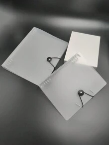1pc A5/b5 Frosted Shell With Large Capacity, Waterproof, Detachable & Simple Loose-leaf Binder Soft Cover Notebook With Replacement Refills And Non-hand-stuck Loose-leaf Shell - White - View 7