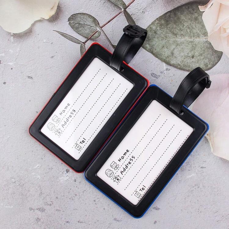 1 Pieza Etiqueta De Equipaje Reutilizable, Colorido Brillante, Adecuado Para Maleta, Accesorio De Viaje Para Niños, Imprescindible Para Mujeres Y Niños, Divertido, Lindo, Fácil De Reconocer, Conveniente Para Llevar, Duradero, Flexible, Adecuado Para Viajes Familiares - Naranja - Ver 2