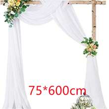 婚禮拱形織物,1入18英尺透明綠色雪紗織物用於窗簾,6碼適用於婚禮和生日派對裝飾 - 灰玫瑰色 - 查看 9