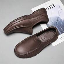 男士防滑、防油廚師鞋,帶eva鞋底,全季節休閒工作皮鞋 - 棕色 - 查看 5