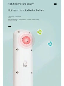 1pc Baby Tv Remote Control Toy Imitating Real Tv Remote Control With Music, Learning And Educational Functions - White - View 2