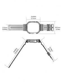 1款集成式蘋果手錶錶帶和錶殼,適用於蘋果手錶se/8/7/6/5/4/3/2/1,安裝簡便,半透明粉色 - 粉色 - 查看 10