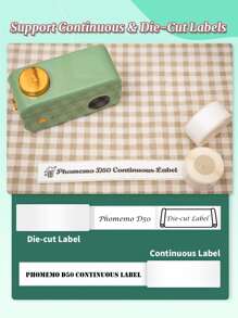 Phomemo 1 台 D50 大型标签机，配备 1 卷 20x50mm 贴纸热敏标签胶带，D50 便携式打印机兼容 3/5" 至 9/10"、16/20/24mm 宽度胶带，便携式热敏标签机，用于地址、存储、办公室的 BT 无线标签打印机，支持手机和平板电脑，Type-C 电缆可充电迷你标签打印机，通过 APP 无线连接手机和平板电脑，一键 DIY 打印，快速打印高分辨率热敏标签打印机，带切刀的口袋标签机，简单易用 - 綠色 - 查看 3