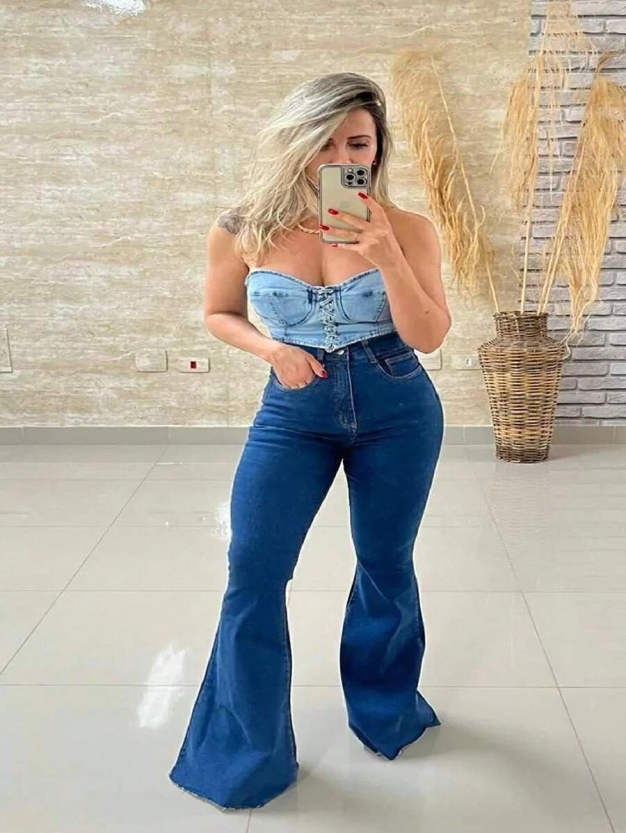 Women Jeans - Medium Wash - View 1