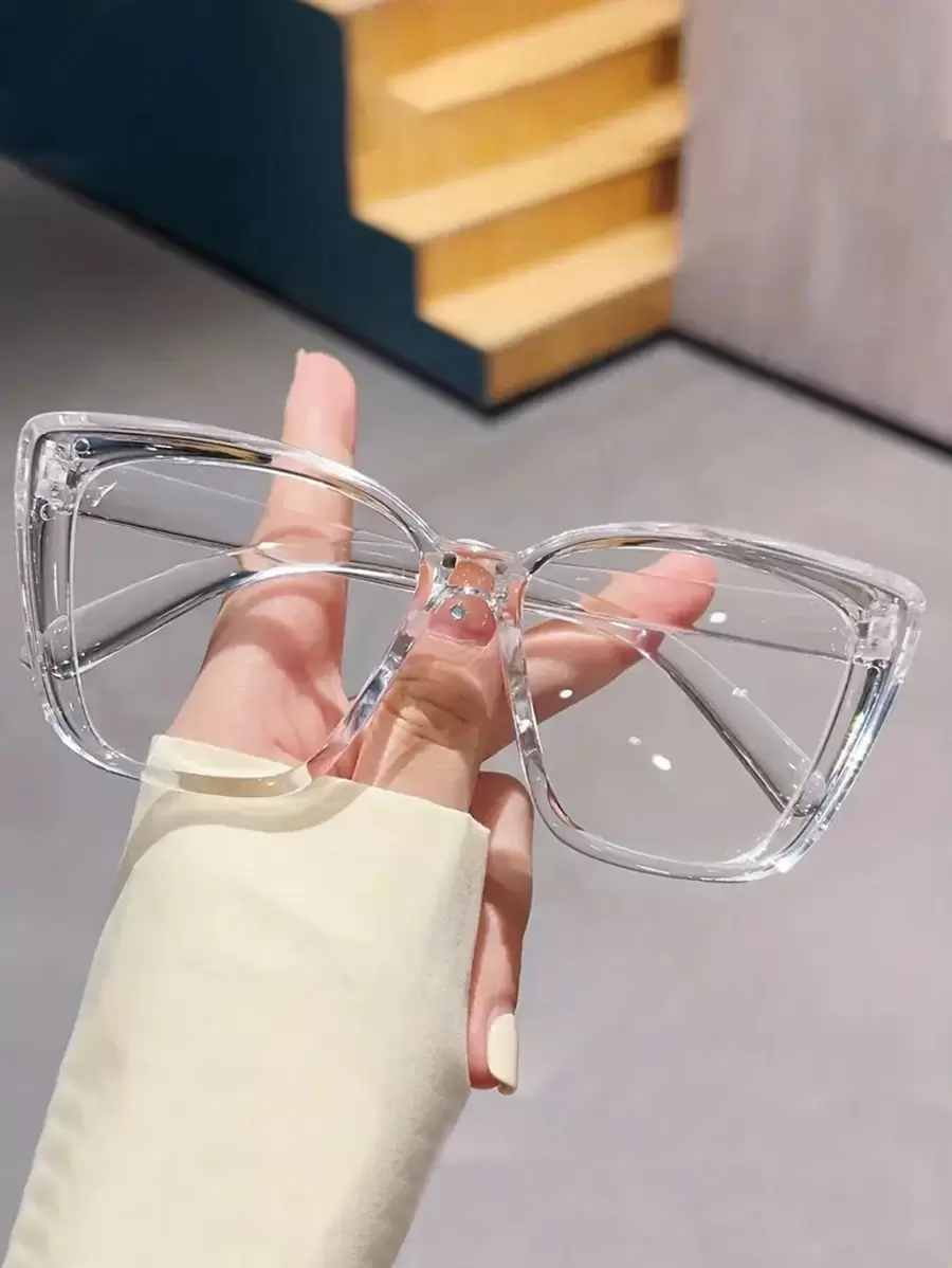 Nouvelles lunettes à monture transparente surdimensionnée minimaliste, convenant à la tenue quotidienne pour les vacances à la plage d'été, les sorties en extérieur et les voyages