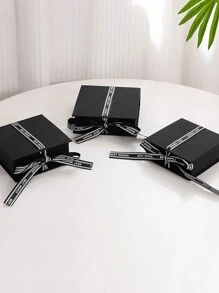 1pc Flip Top Paper Jewelry Box With Ribbon, Ideal For Necklace, Earrings, Bracelet, Ring - Gift Packaging Box - Jewelry Box - View 12