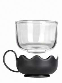 1set Heat Resistant Glass Tea Pot With Filter And 4 Cups, Chinese Kungfu Tea Set - Black - View 6