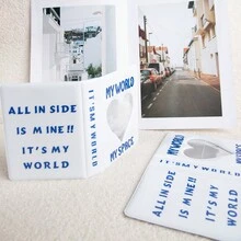 1 件迷你 Ins 風格心形圖案相冊,3 吋照片插頁,插頁存放相冊,紀念冊 - 白色 - 查看 7