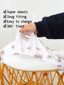 2入組新生兒嬰兒床墊套,尺寸適用於33”x17”x2”床墊 - 彩色 - 查看 6