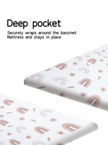2入組新生兒嬰兒床墊套,尺寸適用於33”x17”x2”床墊 - 彩色 - 查看 5