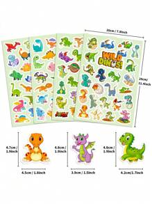 恐龍貼紙100張,恐龍會話貼紙,兒童恐龍趴會裝飾用品 - 恐龍 - 查看 2
