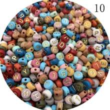 100/200/500pcs 7mm Acrylic Flat Round Alphabet Beads, A-Z Letter Pattern Spacer Beads For Diy Earring, Bracelet, Necklace, Jewelry Making - Multicolor - View 11