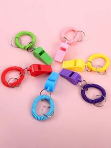 5入組隨機選擇的塑料口哨帶手繩 - 彩色 - 查看 1
