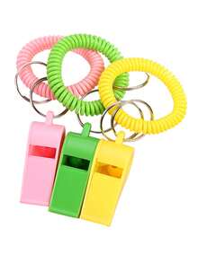 5入組隨機選擇的塑料口哨帶手繩 - 彩色 - 查看 5