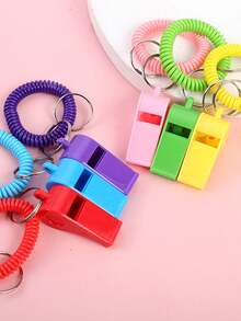 5入組隨機選擇的塑料口哨帶手繩 - 彩色 - 查看 3