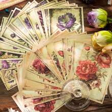 Yanji紙質材料花卉遊行系列植物花卉裝飾拼貼材料,32片/包,適用於日誌製作 - 粉色 - 查看 5