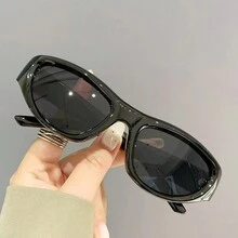 1pc Women's Polygon Cat Eye Fashion Glasses For Dancing, Cycling And Fashion - Black - View 6