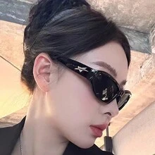 1pc Women's Polygon Cat Eye Fashion Glasses For Dancing, Cycling And Fashion - Black - View 3