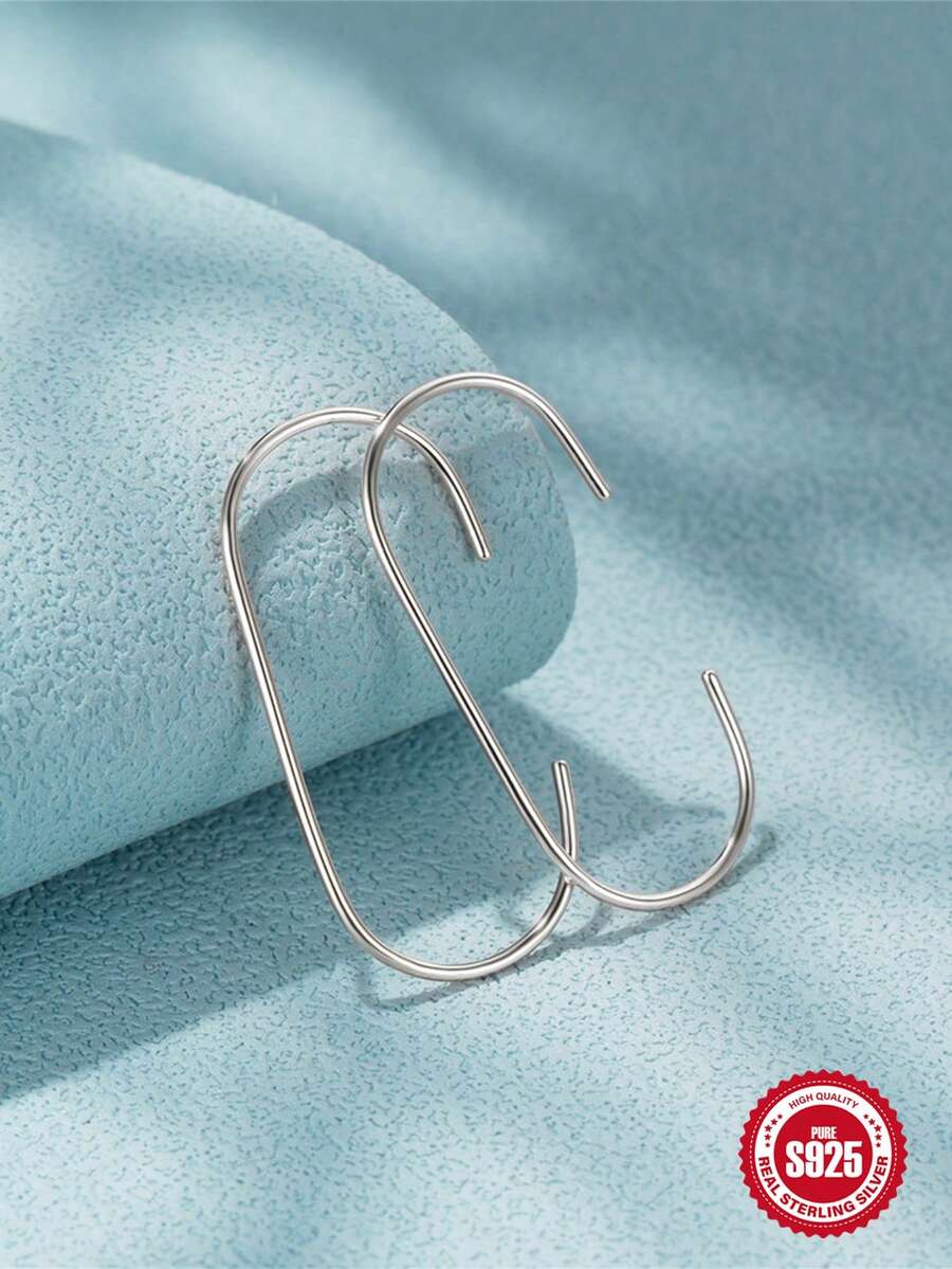 一對S925純銀吊墜耳環適用於女士婚禮首飾類精細的耳環