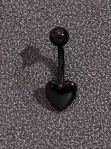 1入或5入組不鏽鋼心形肚臍環,適用於女士男士肚臍穿孔飾品,適合日常佩戴 - 心形 - 查看 8