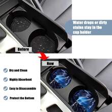 2pcs Car Anti-slip Mat Cup Holder Pad With Creative Pattern Print For Car Decoration And Heat Insulation - Multicolor - View 6