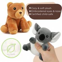 1套可愛的毛絨玩具,毛絨娃娃,5個森林動物套裝與樹墩收納袋,泰迪熊,熊貓,考拉,北極熊,兒童玩具,兒童娃娃,聖誕禮物,感恩節禮物,新年禮物,兒童節禮物,適合男孩,女孩和兒童生日禮物 - 彩色 - 查看 3