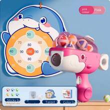 1個塑料鯨魚形黏球發射器,不需要電池,粉紅色和藍色可選,派對遊戲,彈丸玩具,禮物(配件顏色隨機) - 粉色 - 查看 4