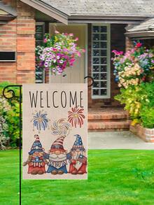 1pc Double-Sided Printed Linen Garden Flag With National Flag Design - Multicolor - View 5