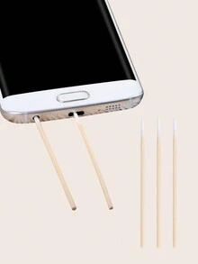 5入組手機清潔工具套裝,包括手機充電口,耳機,鏡頭,刷子,反間諜隱私屏幕貼,矽膠塞塵插頭 - 黑色 - 查看 5