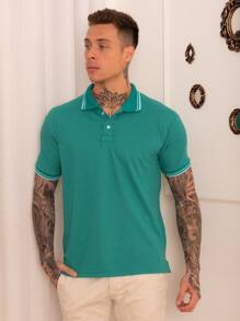 Men Polo Shirts - Green - View 3